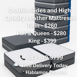 Queen Mattress ( Double Aides) Come With Free Box Spring - Delivery 🚚 Available