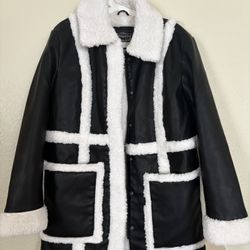 Levi’s Black and white faux leather Sherpa coat 