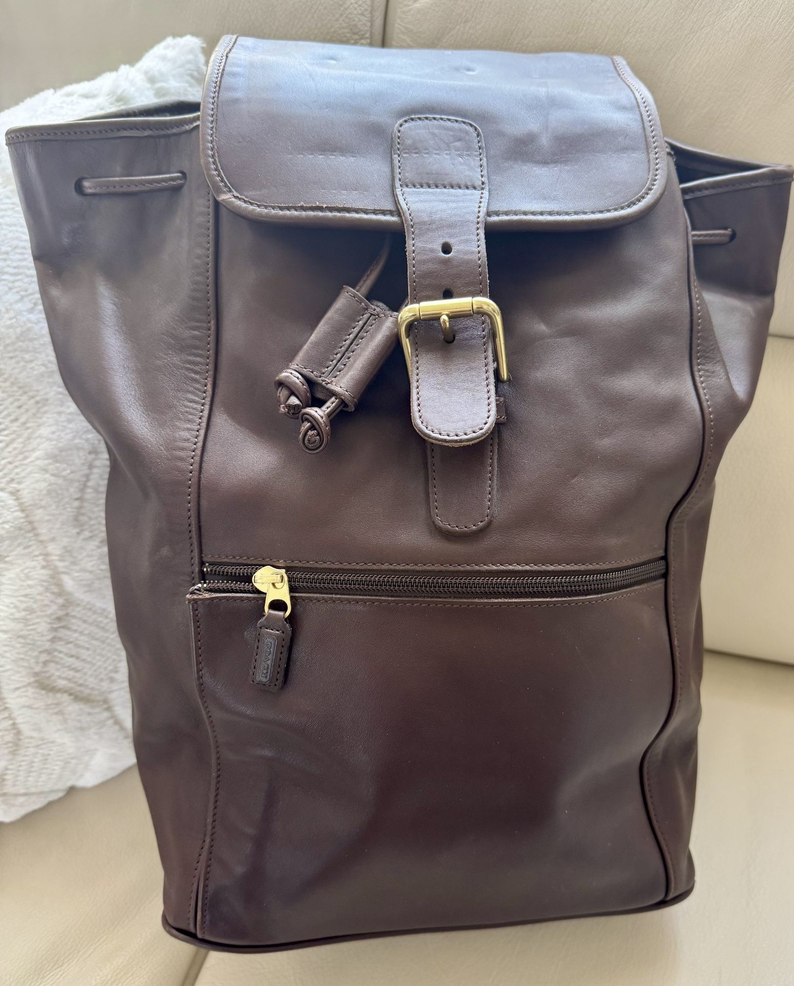 Coach Brown Leather Backpack