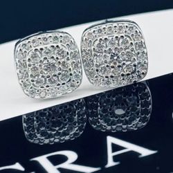 Diamond Sterling Silver Stud Earrings