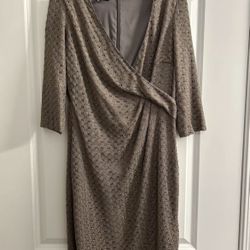 Jones New York Metallic Crochet Dress Size 12
