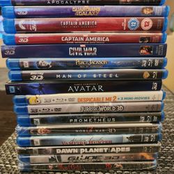 3D Bluray Lot, 16 Movies, Some New, Some Like NEW
