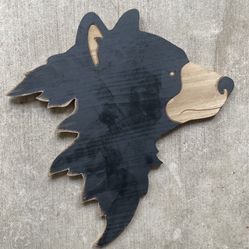BLACK BEAR WOOD PLAQUE