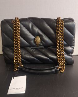 KURT GEIGER BLACK LEATHER LG SOHO BAG WITH TAGS