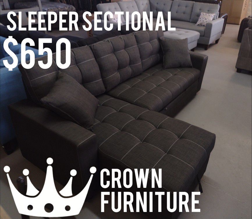 Sleeper Sectional W/ Storage Chaise 