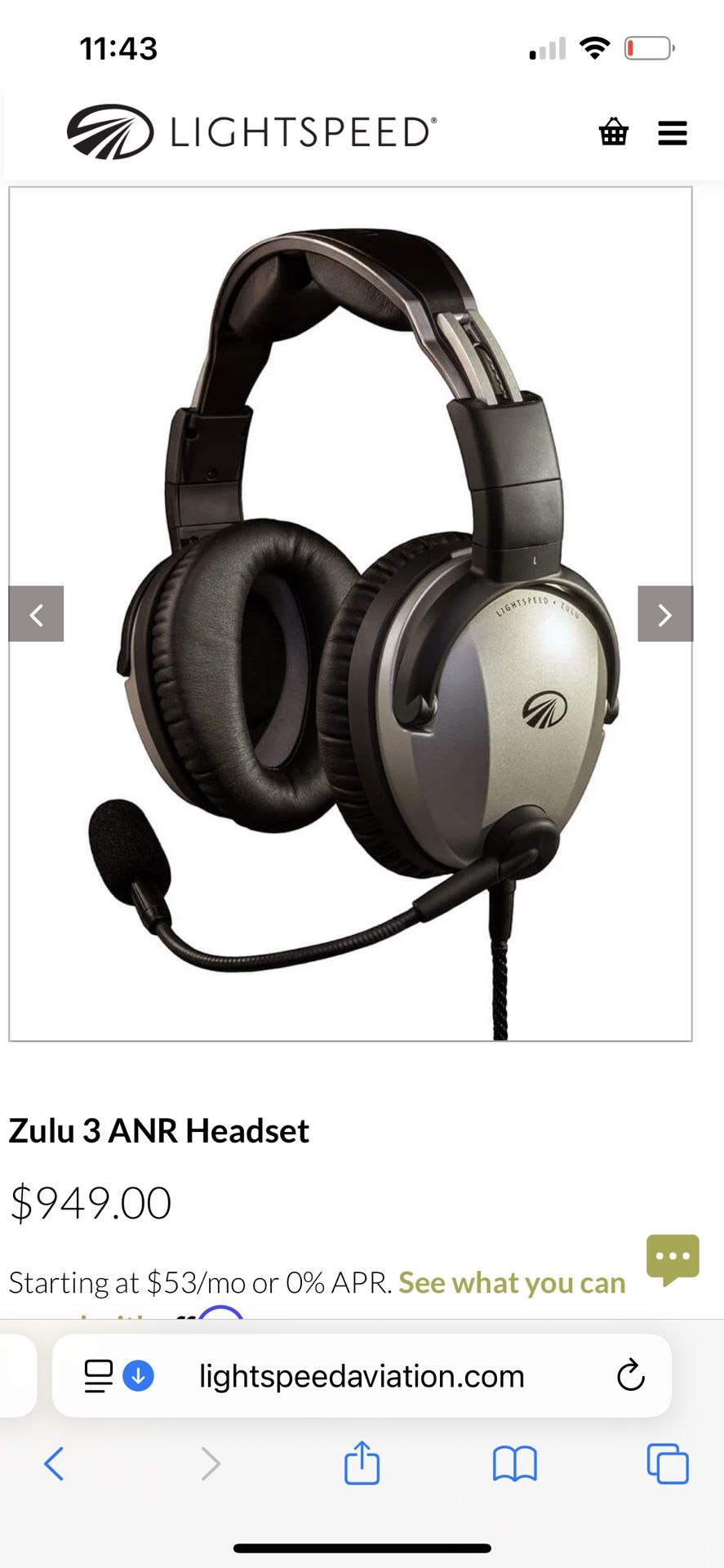 Zulu 3 ANR Headset