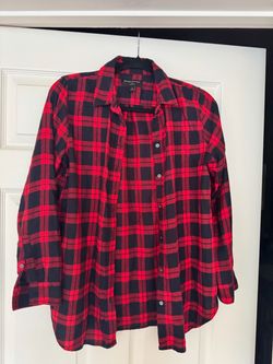 Banana Republic Plaid Flannel Shirt – Women's Size S 🍂
