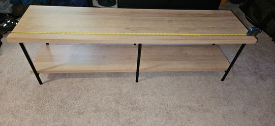 Long Wood TV Stand with Lower Shelf
