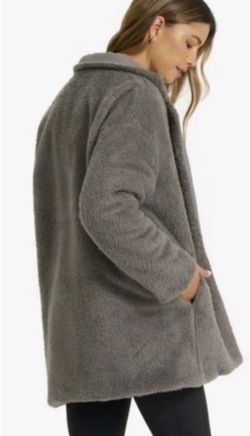 Vuori Cozy Sherpa Blazer Womens M/L Smoke Gray Open Front Fleece Coat VW547
