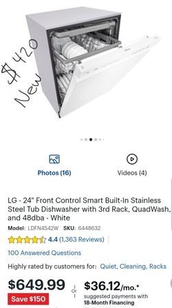 New LG Dishwasher