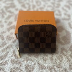 Brown Checkered Wallet 