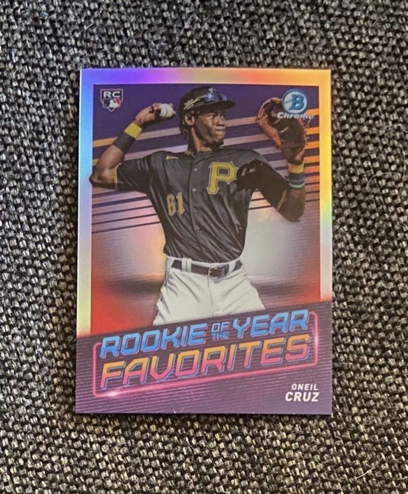 Pittsburgh Pirates Oneil Cruz 2022 Bowman Chrome Rookie Card   ROOKIE OF THE YEAR FAVORITES