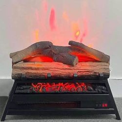 New 22'' Electric Fireplace Logs with 4 Adjustable Brightness, Electric Logs for Fireplace with Heat