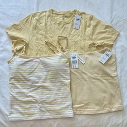 Abercrombie & Fitch 2-Bra-Free Tops & Body-Skimming Tee All-M