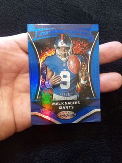 New York Giants Malik Nabers 2024 Certified Mirror Blue /75 RC