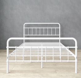 BRAND NEW Zinus Kingston White Metal Platform Bed Frame - King Size