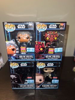 4 9500 PIECE LIMITED EDITION EXC Kyber Crystal Star Wars Funko Pops Darth Maul Vader Ahsoka Obi-Wan