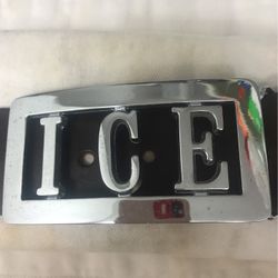“ICE” - Men’s Belt Buckle    Belt Genuine Leather   Made In The USA  