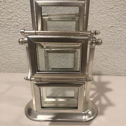 Archies Brand Multi Frame Ferris Wheel Photo Holder, 6 Glass Frame Holds 12 Pictures Of Size 2”x 3”  Very unique, there are some sign of tarnish on si