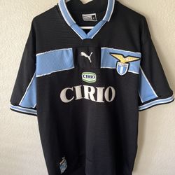 Vintage SS Lazio Soccer Black Jersey 1998-99 Puma CIRIO Football Men’s XL