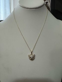 Necklace bear head gold plated