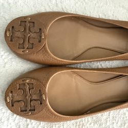 Brown Tory Burch Ballet Flats