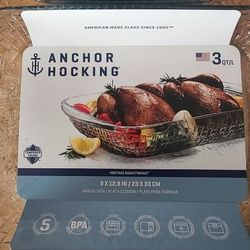 Two Anchor Hocking Glass Baking Dishes