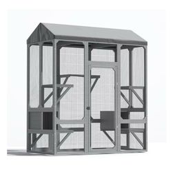 72” Catio Outdoor Cat Enclosure, Large Cat Catio for Multiple Cats