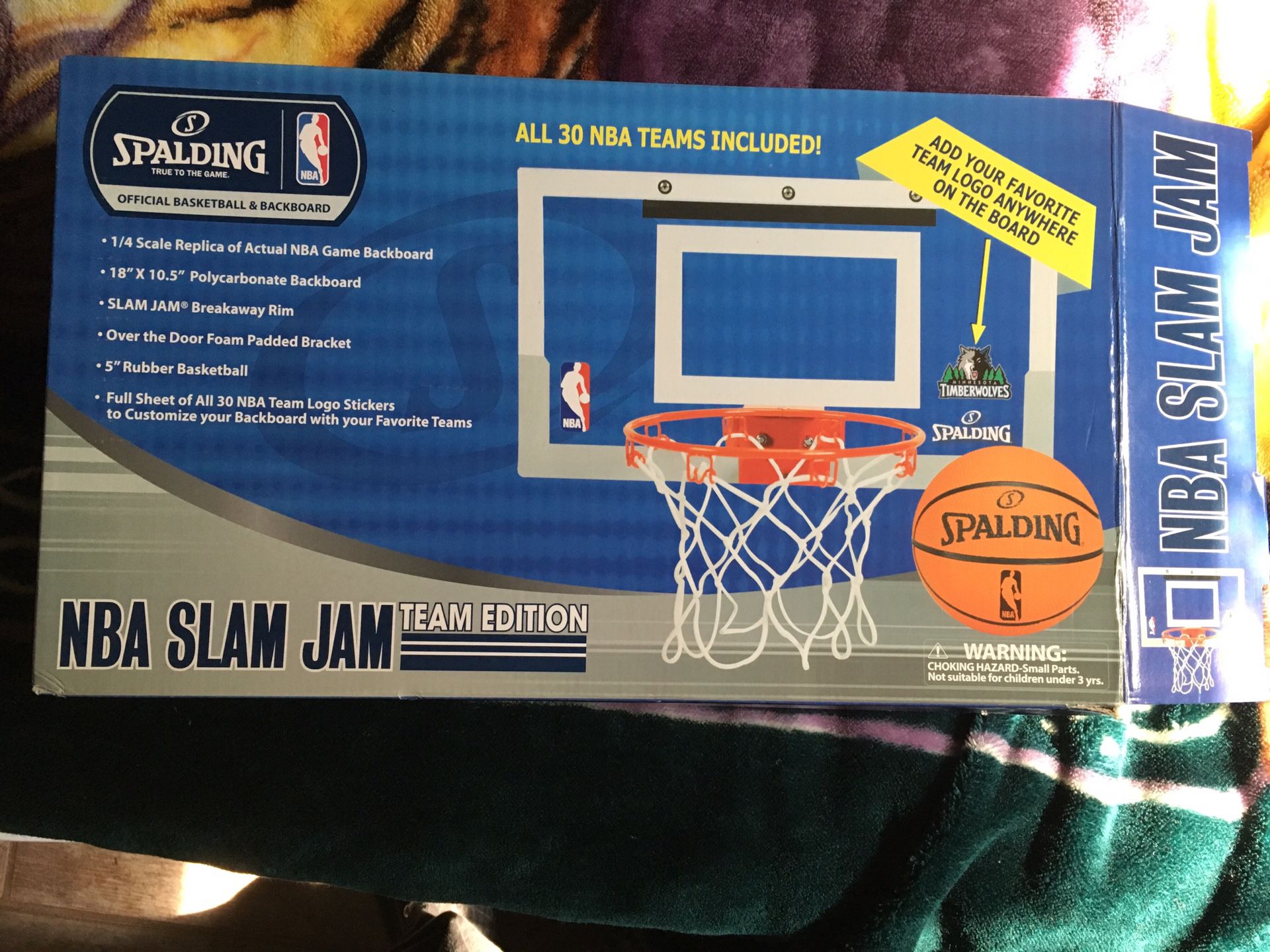 NBA Slam Jam Over The Door Hoop w/ Basketball