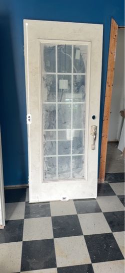 34" x 6'8" White Door with Glass Panels