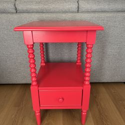 Crate and Barrel Jenny Lind Red Nightstand