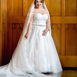 Wedding Dress And Cathedral Vail