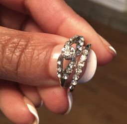 SILVER CRYSTAL RINGS SET 