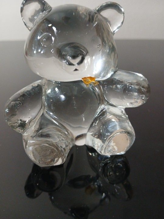 Glass Bear Paperweight
