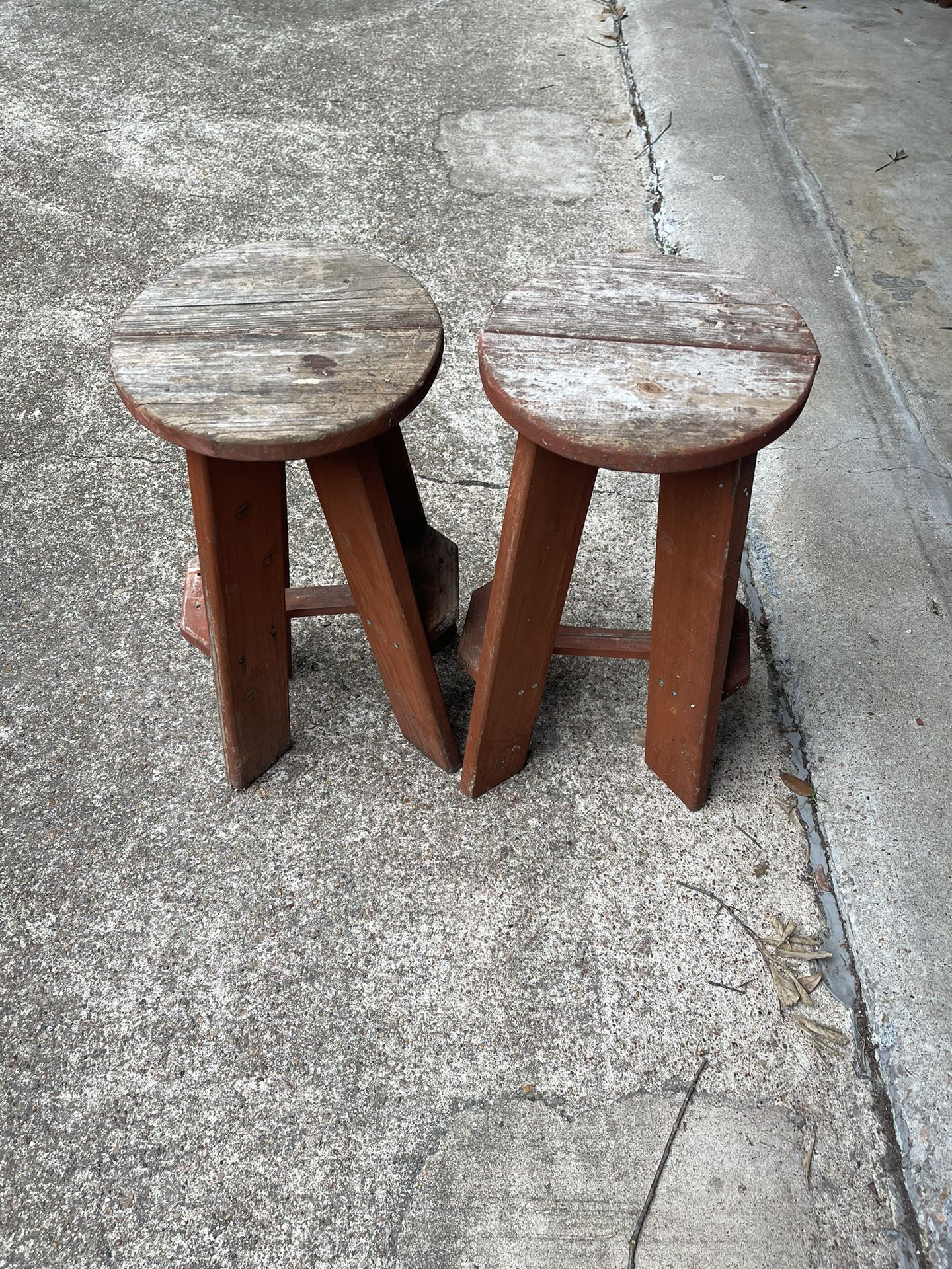 Vintage Wooden Stools 23” Tall