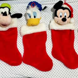 Vintage 90s Disney Store Christmas Stockings 8in x 22in $15 Each OR $60