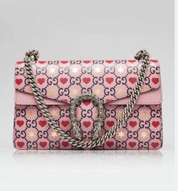 Gucc Smalli Limited Edition Pink Textured Leather Valentines Day ..