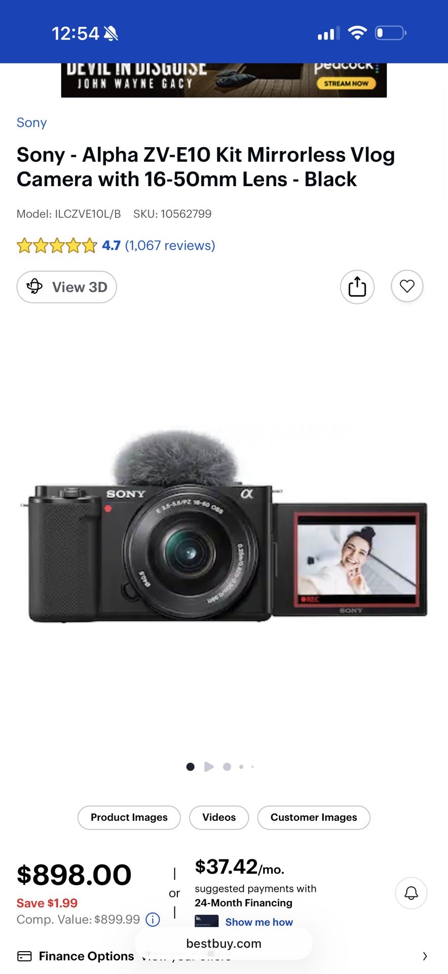 Sony ZV-E10 4K + Wireless Shooting Grip Tripod