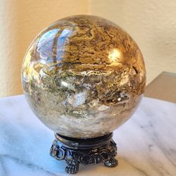 1.9 Lb (843g) Ocean Jasper Sphere - A Little Druzy 