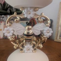 Bath & Body Works Elegant Bee 3 Wick Pedestal Candle Holder Floral Ring
