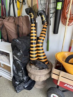 Wicked Witch Legs Halloween Decoration Covered Outdoor