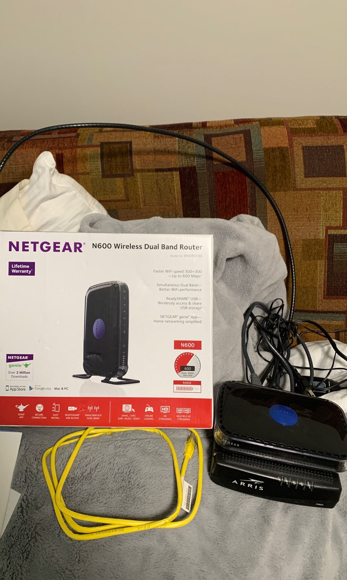 Netgear n600 wireless router and arris modem