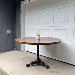 Vintage Cast Iron Round Speakeasy Dining Table •FREE DELIVERY•