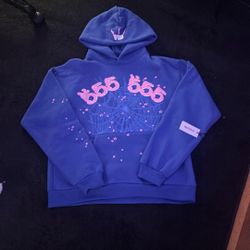 Blue 555 Sp5der Hoodie Size M