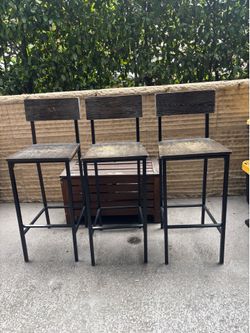 3 Brown Counter/Bar Stools