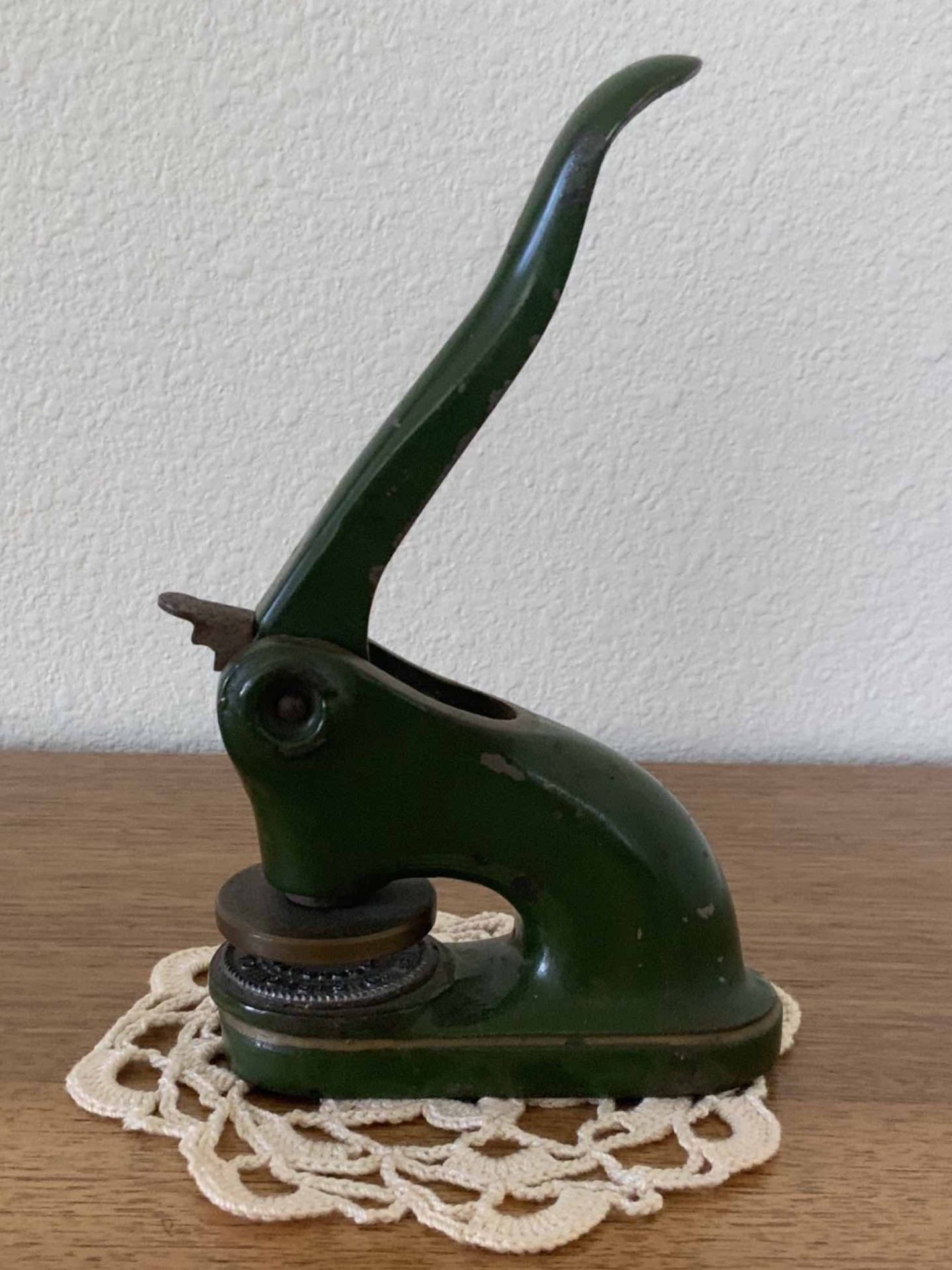 Dark Green Steel Emblem Seal Press. $40