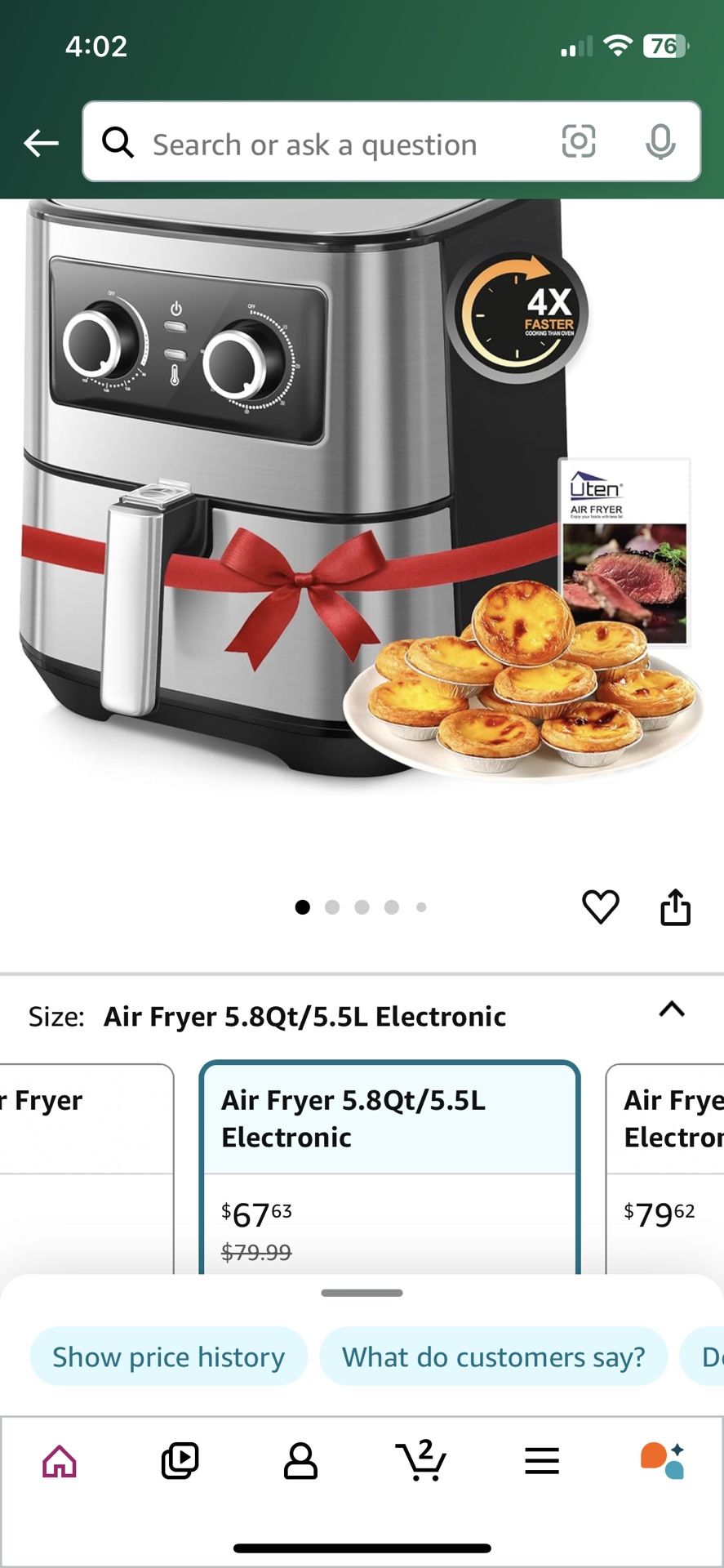 air fryer brand new big size only 40$