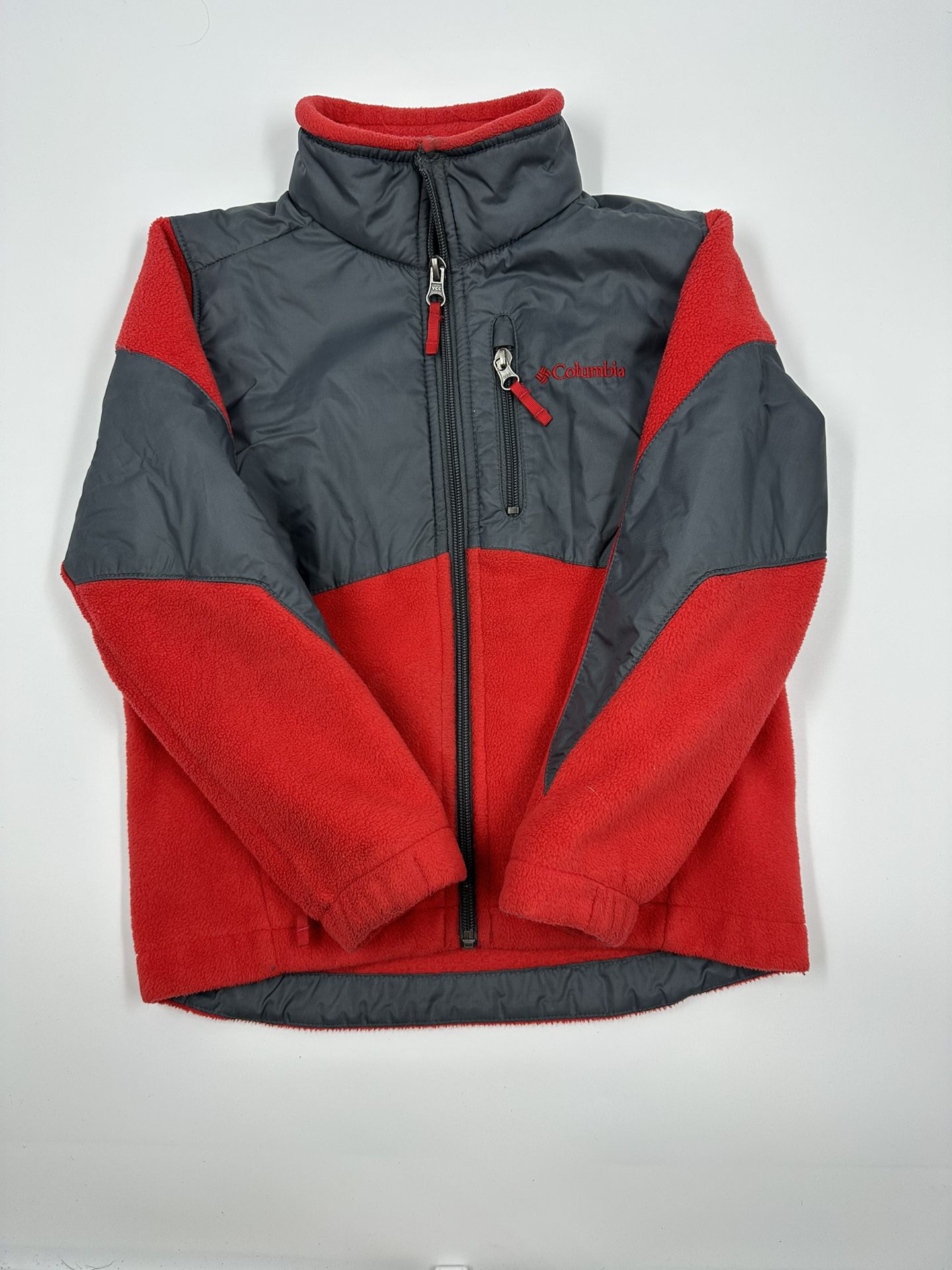 Columbia Jacket Boys XS 6-7 Red Fleece Coat Full Zip Pockets Youth ...