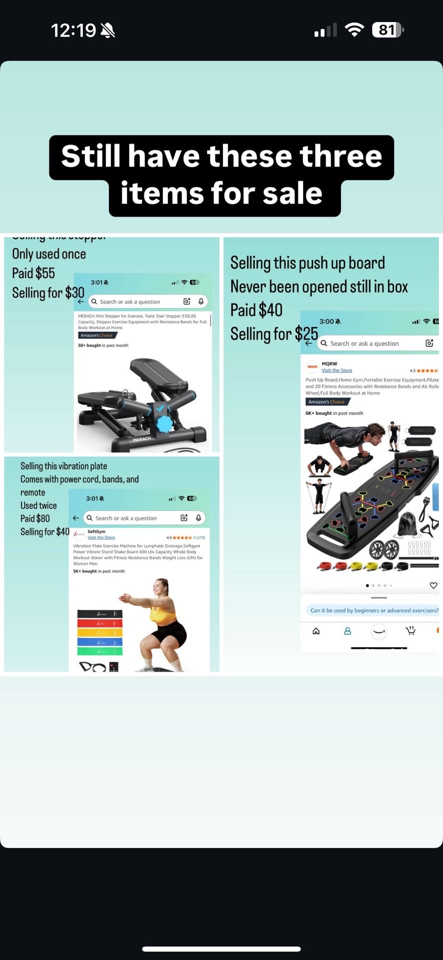 Exercise Equipment For sale