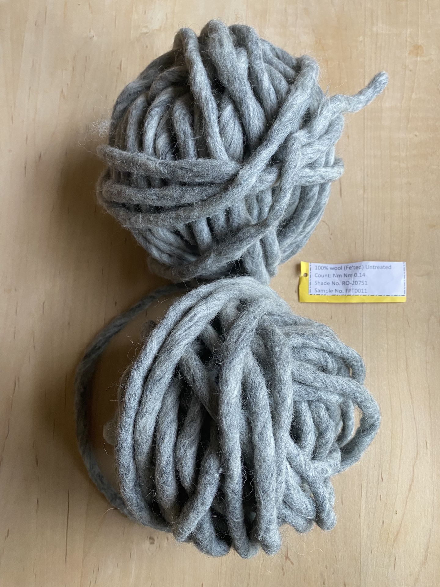 Felted Wool Cord 3/8” diameter - 45 yards